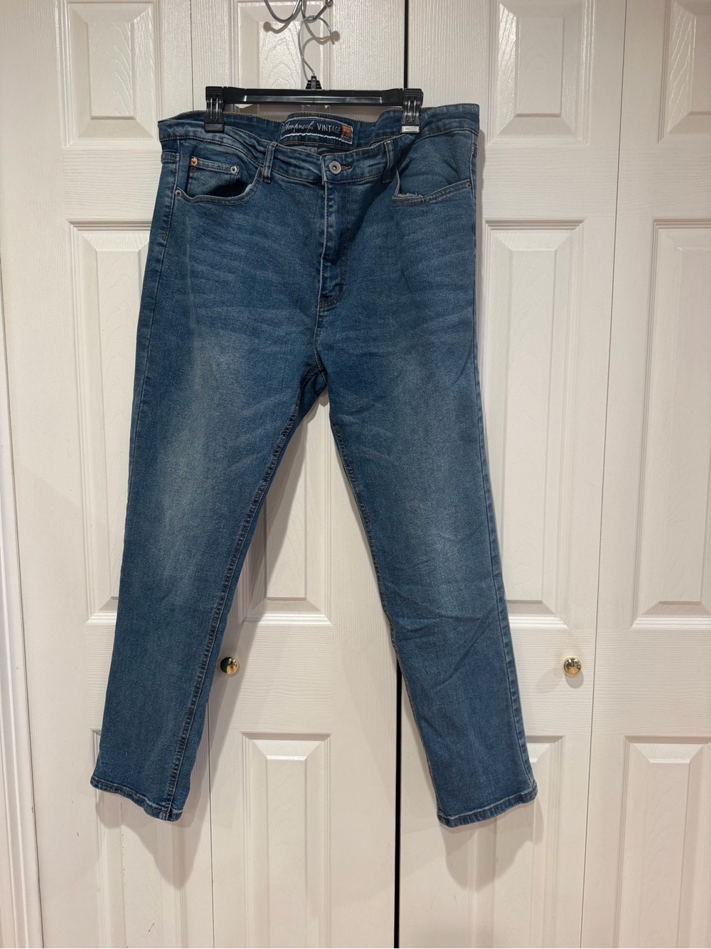 Weatherproof Men's Slim Straight Jeans in Blue Denim